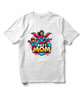 Camiseta "Best Mom" Superheroína Madre e Hijo