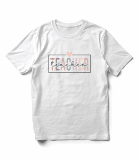 Camiseta "Teacher" Minimalista Tonos Pastel