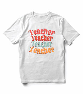 Camiseta Teacher Retro Groovy