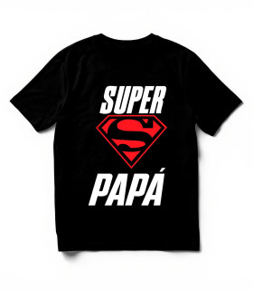 Camiseta SUPER PAPÁ Logo Superman Negra