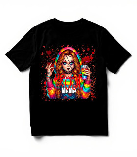 Camiseta Muñeca Terror Glam Arcoíris