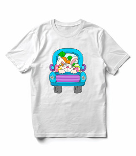 Camiseta Conejo de Pascua en Camioneta Azul