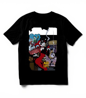 Camiseta "Mad Love" Cómic DTF: Villana Gótica.