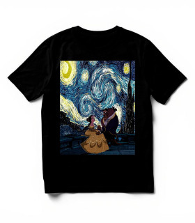 Camiseta Noche Estrellada DTF: La Bella y el Monstruo.
