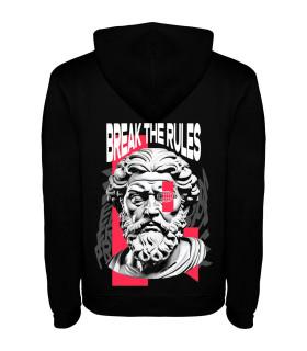 Sudadera Hombre DTF: BREAK THE RULES, Escultura Clásica, Pop Art, Streetwear Glitch