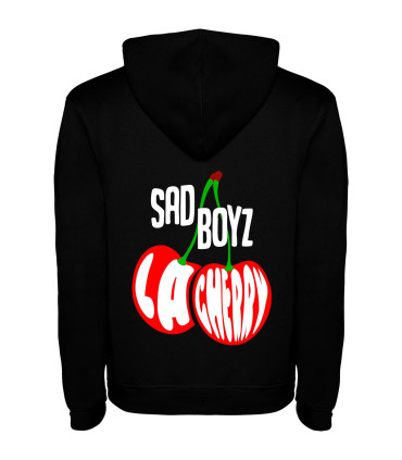 Sudadera DTF SAD BOYZ La Cherry, Cerezas Rojas, Streetwear Pop Art Negro