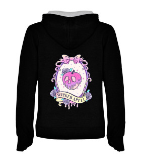 Sudadera "Wicked Apple" DTF: Manzana Gótico-Pastel, Calavera, Lazo