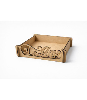 Bandeja “Love Me” de madera MDF grabada a láser