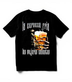 Camiseta Calavera Humor DTF | Frase Cerveza y Estilo Motero