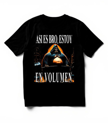 Camiseta Volumen Gimnasio DTF | Esqueleto Gordo y Frase Viral